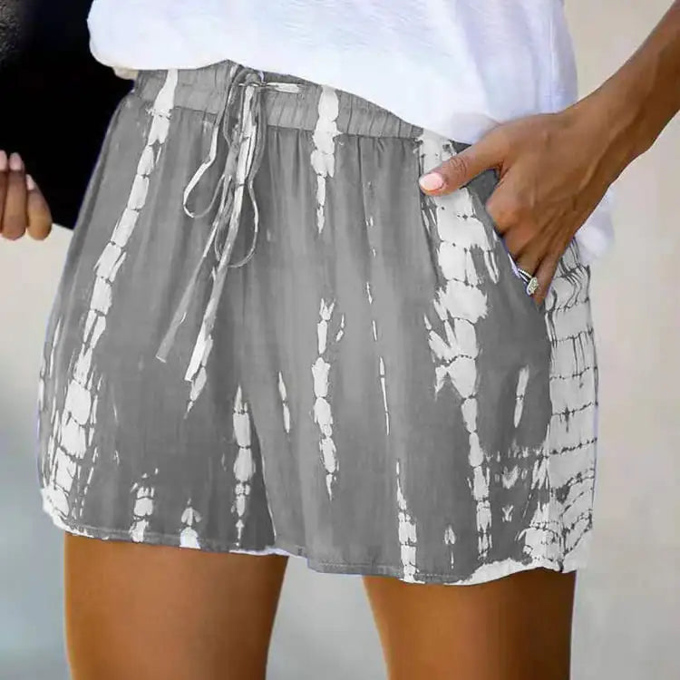 Summer Tie-Dye Striped Wide-Leg Shorts for Women