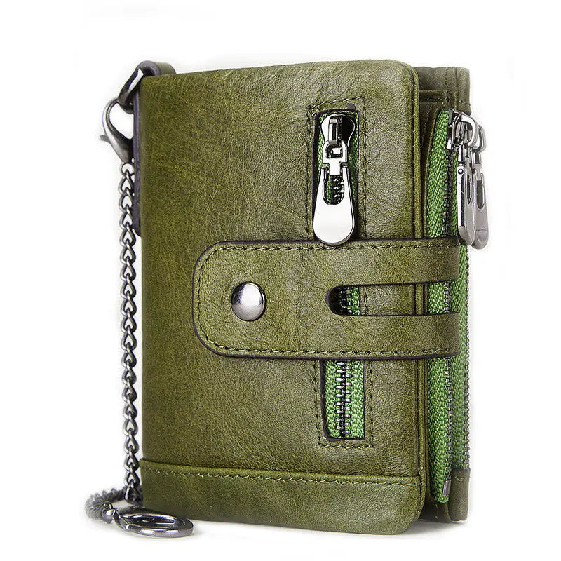 Men's RFID Leather Wallet with Money Clip and Card Holder