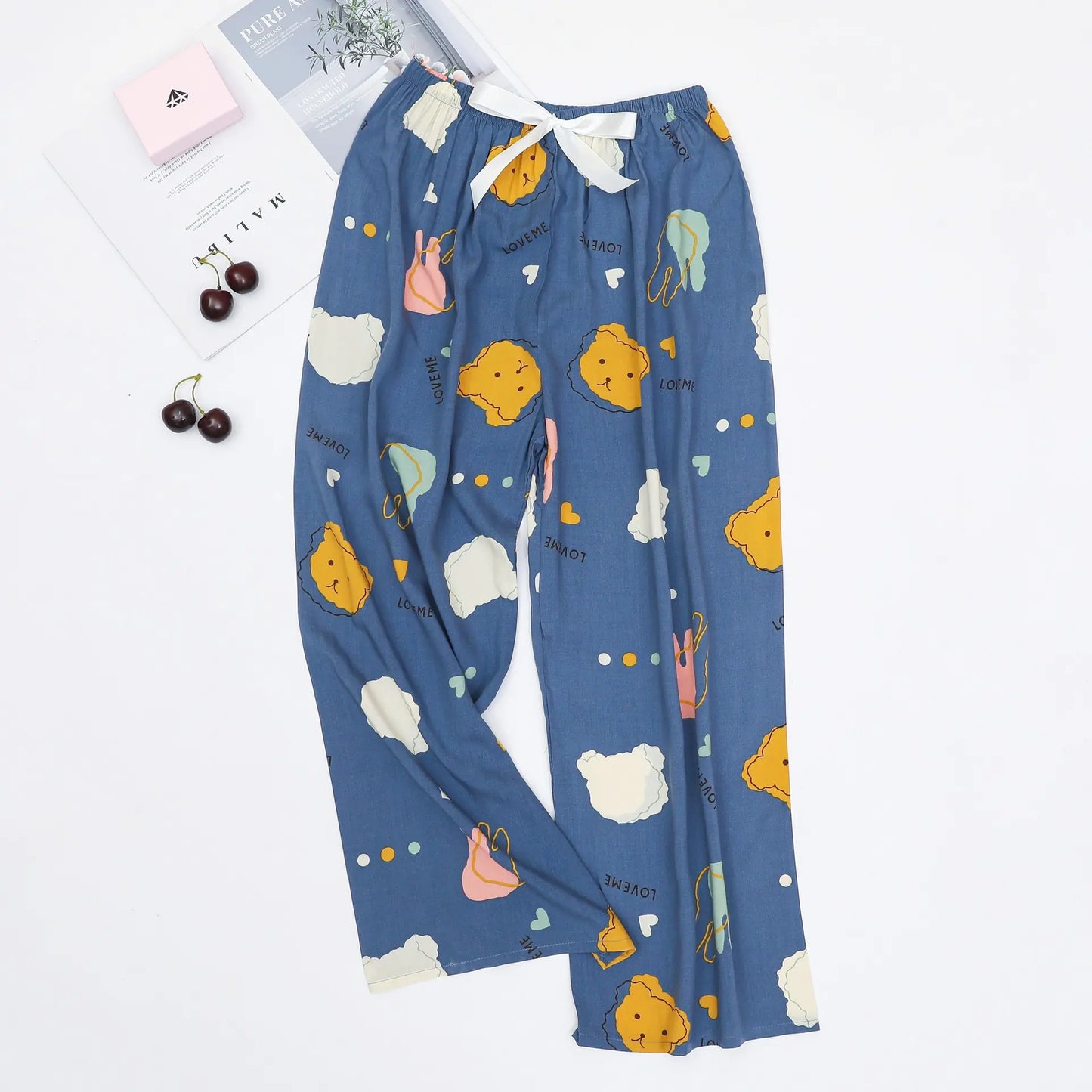 Cotton Sleep Pants - Loose Casual Printed - Trendy Attic Store01