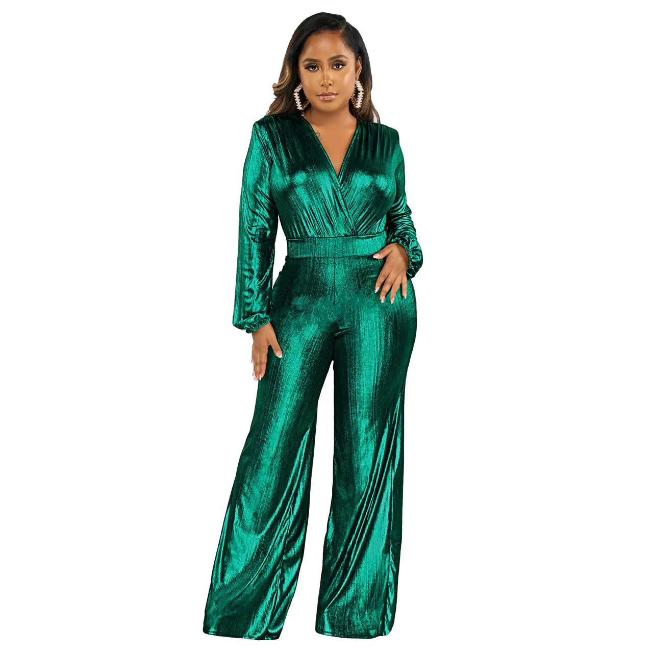 V-Neck Sexy Long Sleeve Jumpsuit