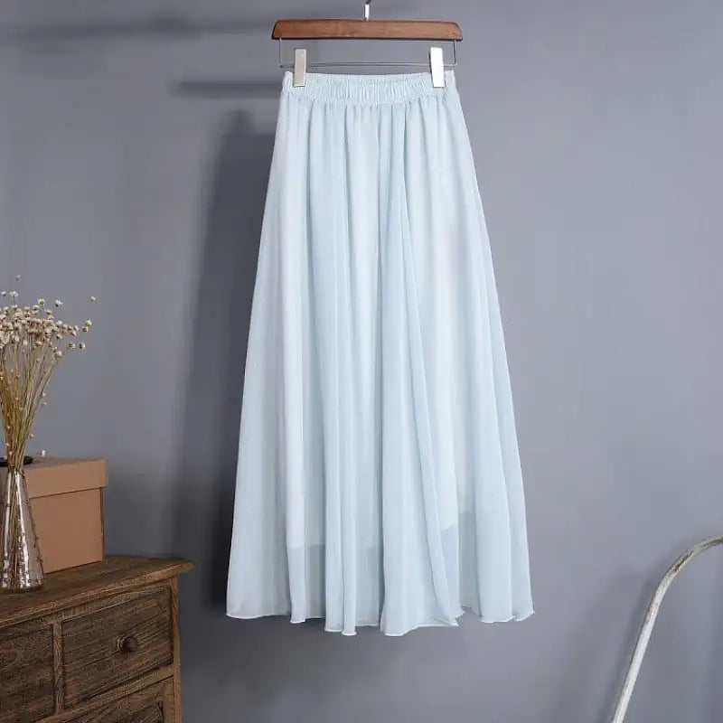 Half-Length Plus Size High Waist Chiffon Skirt - Trendy Attic Store01