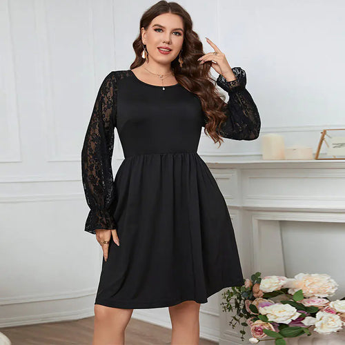 Plus Size Long Sleeve Sexy Autumn Dress for Women
