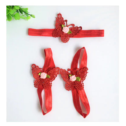 Baby Floral Headband and Foot Accessories Set