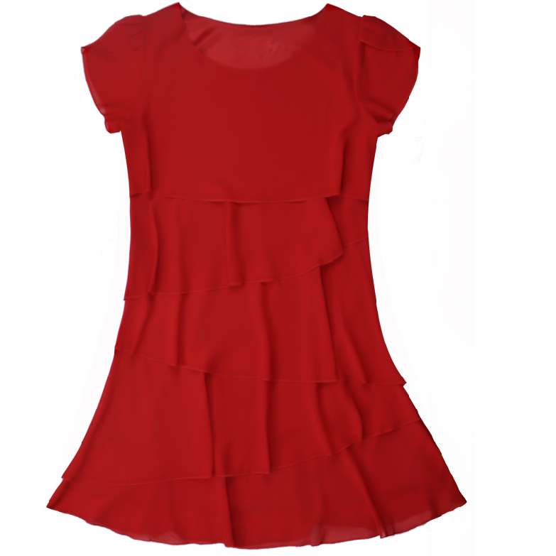 Loose A- line Plus Size Ladies Slimming Short Sleeve Cake Dress