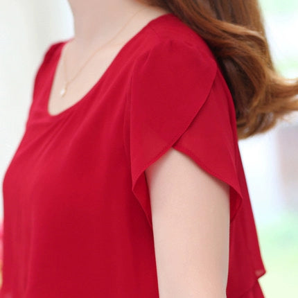 Loose A- line Plus Size Ladies Slimming Short Sleeve Cake Dress