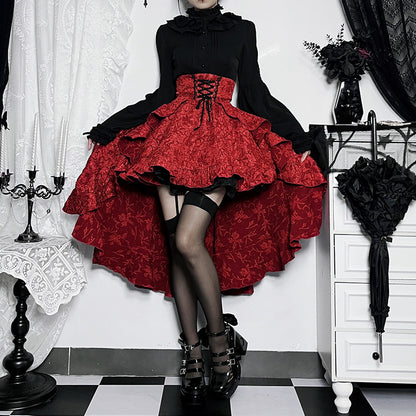 Alt Goth Fairy core Grunge Lolita Skirt Women Dark Gothic
