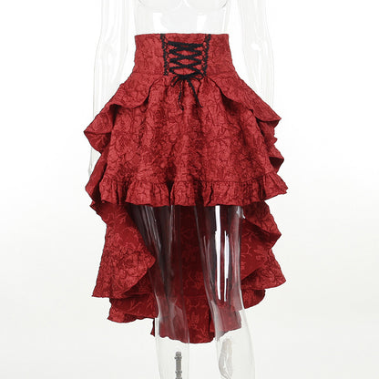 Alt Goth Fairy core Grunge Lolita Skirt Women Dark Gothic