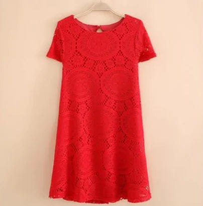 Plus Size Summer Dress with Lace A-Line Design - Trendy Attic Store01