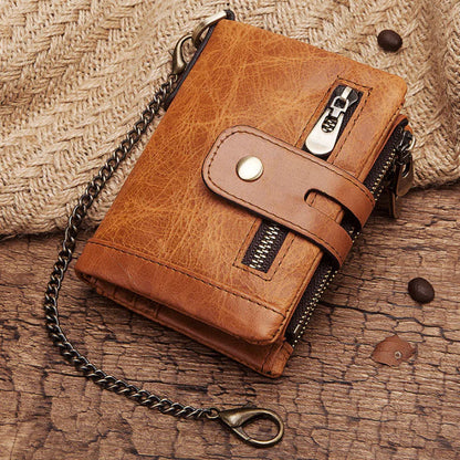 Men's RFID Leather Wallet with Money Clip and Card Holder
