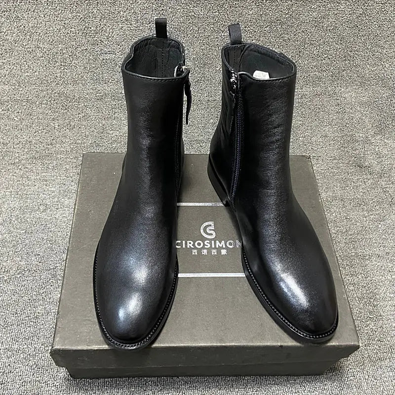 Korean Style High-Top Zipper Martin Boots