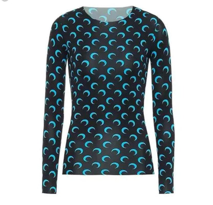 Women's Long-Sleeved Marine Moon T-Shirts & Underwear - Trendy Attic Store01