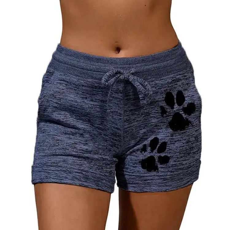 Women's Printed Yoga Shorts with Elastic Waistband
