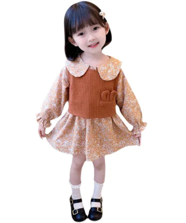 Autumn Outfit, Kids Dress, Two-Piece Set