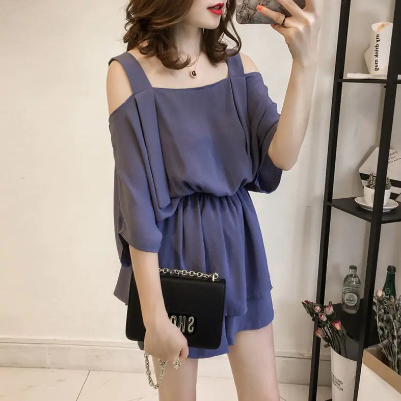 Trendy Plus Size Women's Summer Outfit - Two Piece Set