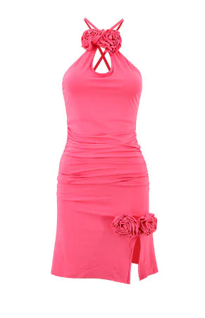 Hollow Sheath Dress with Halter Neck for Women