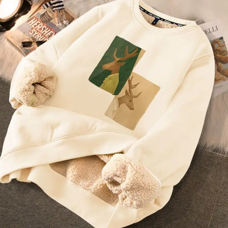 Thickened Printed Sweater for Women