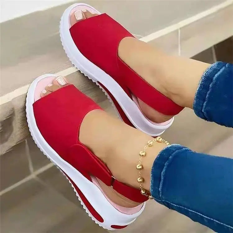 Cool Women's Fish Mouth Sandals with Thick Wedge Heel - Trendy Attic Store01