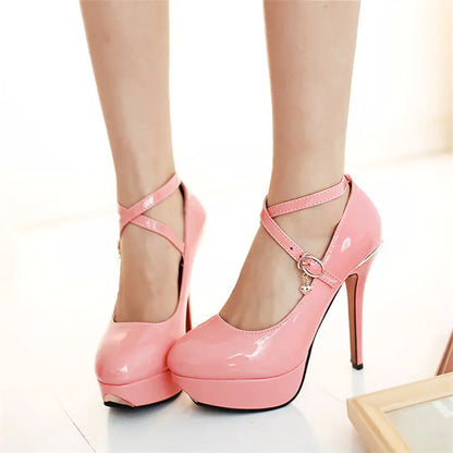 Stylish Waterproof Platform High Heels with Round Toe
