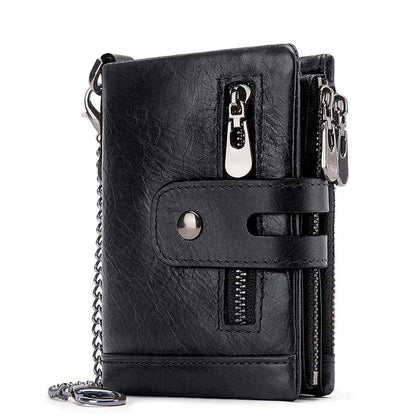 Men's RFID Leather Wallet with Money Clip and Card Holder