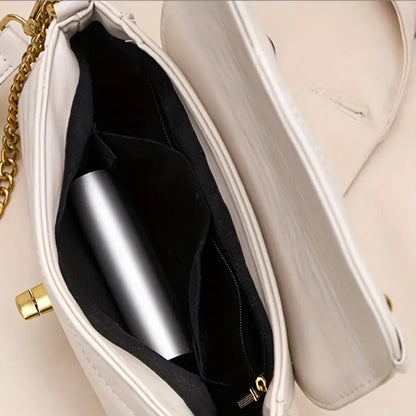 Quilted Crossbody Bag with Coin Purse and Chain