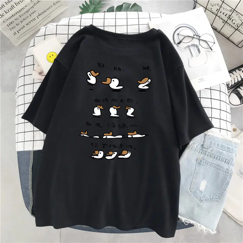 Plus Size Cotton T-Shirt for Women - Loose Fit Summer Top