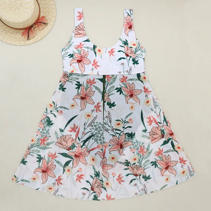 Plus Size Digital Print Bikini with Skirted Design