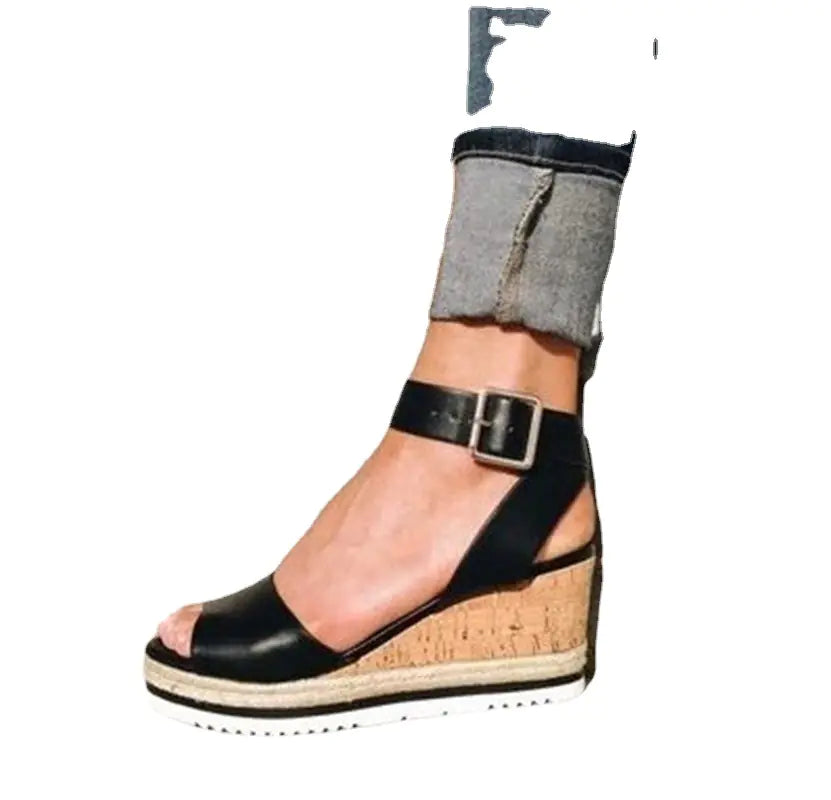 Summer Casual Korean Style Wedge Peep-Toe Heels