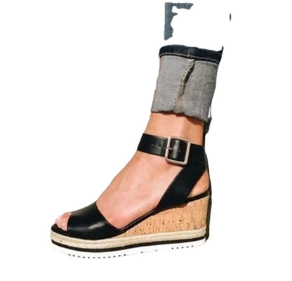 Summer Casual Korean Style Wedge Peep-Toe Heels