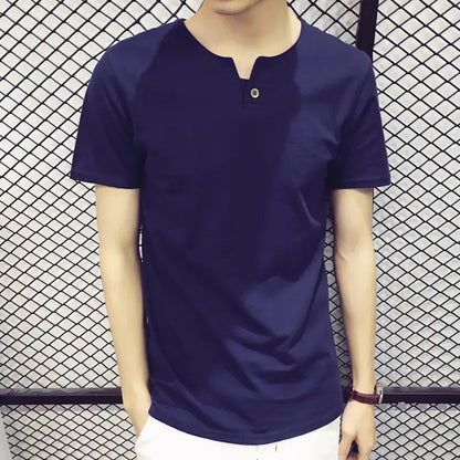 Cotton V-Neck Short Sleeve T-Shirt for Teens