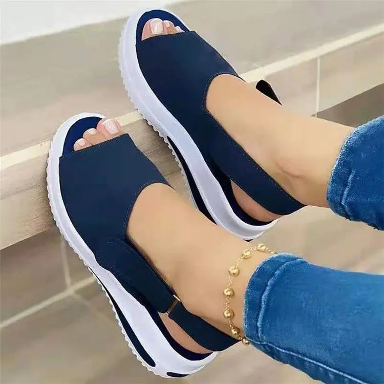 Cool Women's Fish Mouth Sandals with Thick Wedge Heel - Trendy Attic Store01