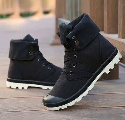 Men's High-Top Casual Canvas Shoes for Outdoor Sports