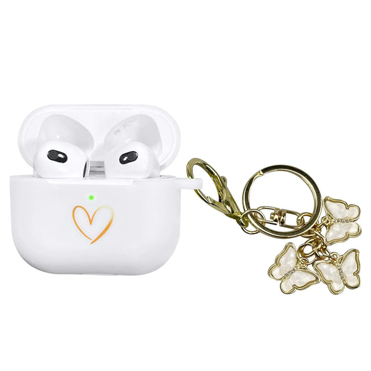 Air Pods 3rd Generation Case with Cute Butterfly Keychain for Girls Women