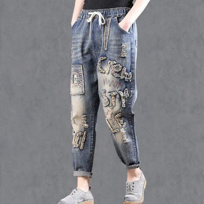 Comfortable Women's Wide Leg Jeans with Elastic Waist - Trendy Attic Store01