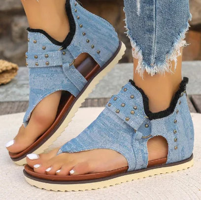 Women's Summer Non-slip Clip Toe Flat Sandals