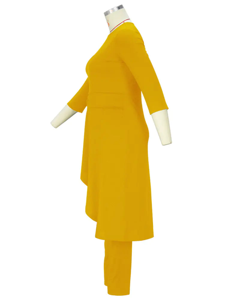 Plus Size Women's Casual Two Piece Set - Top & Pants