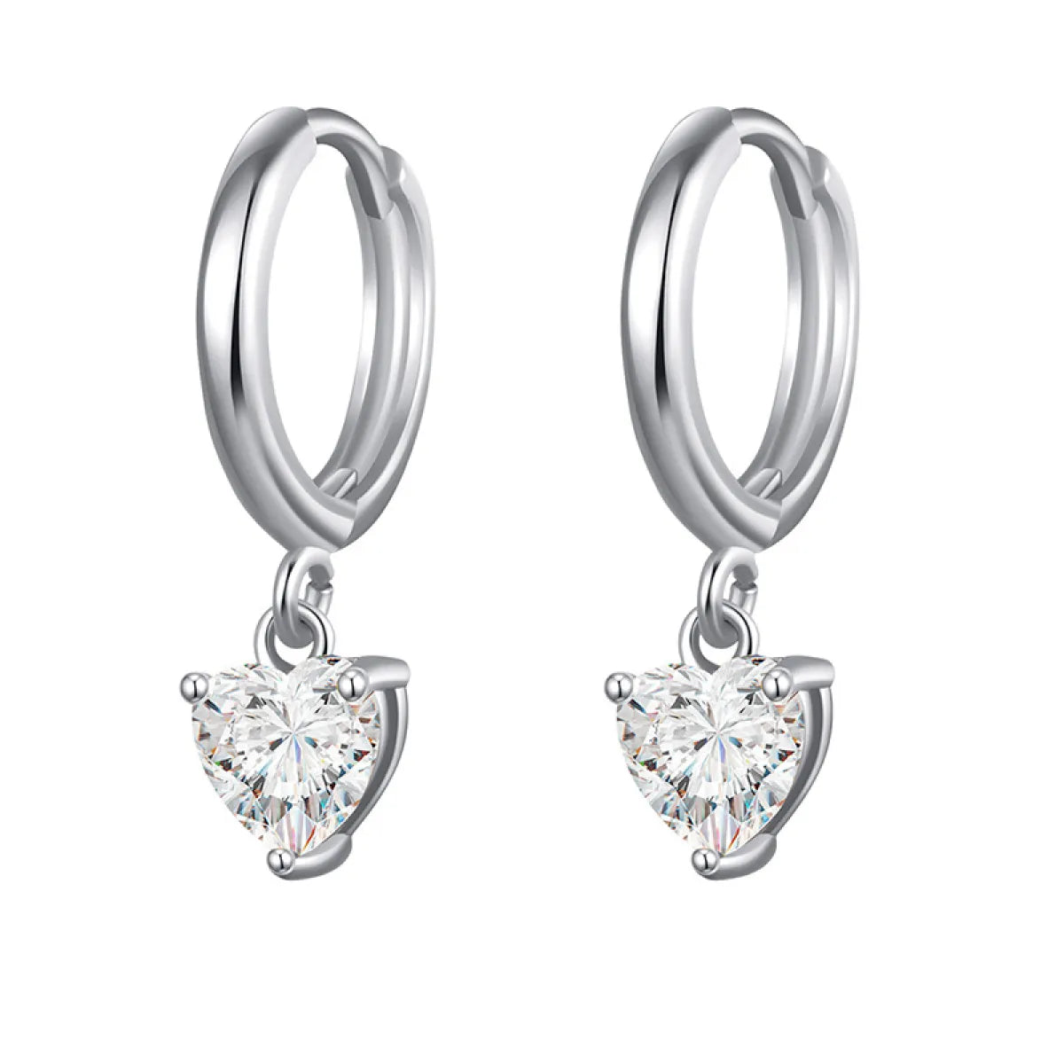 Diamond Heart Shaped Earrings