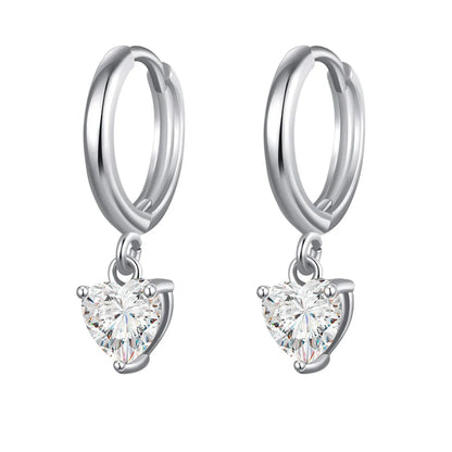 Diamond Heart Shaped Earrings