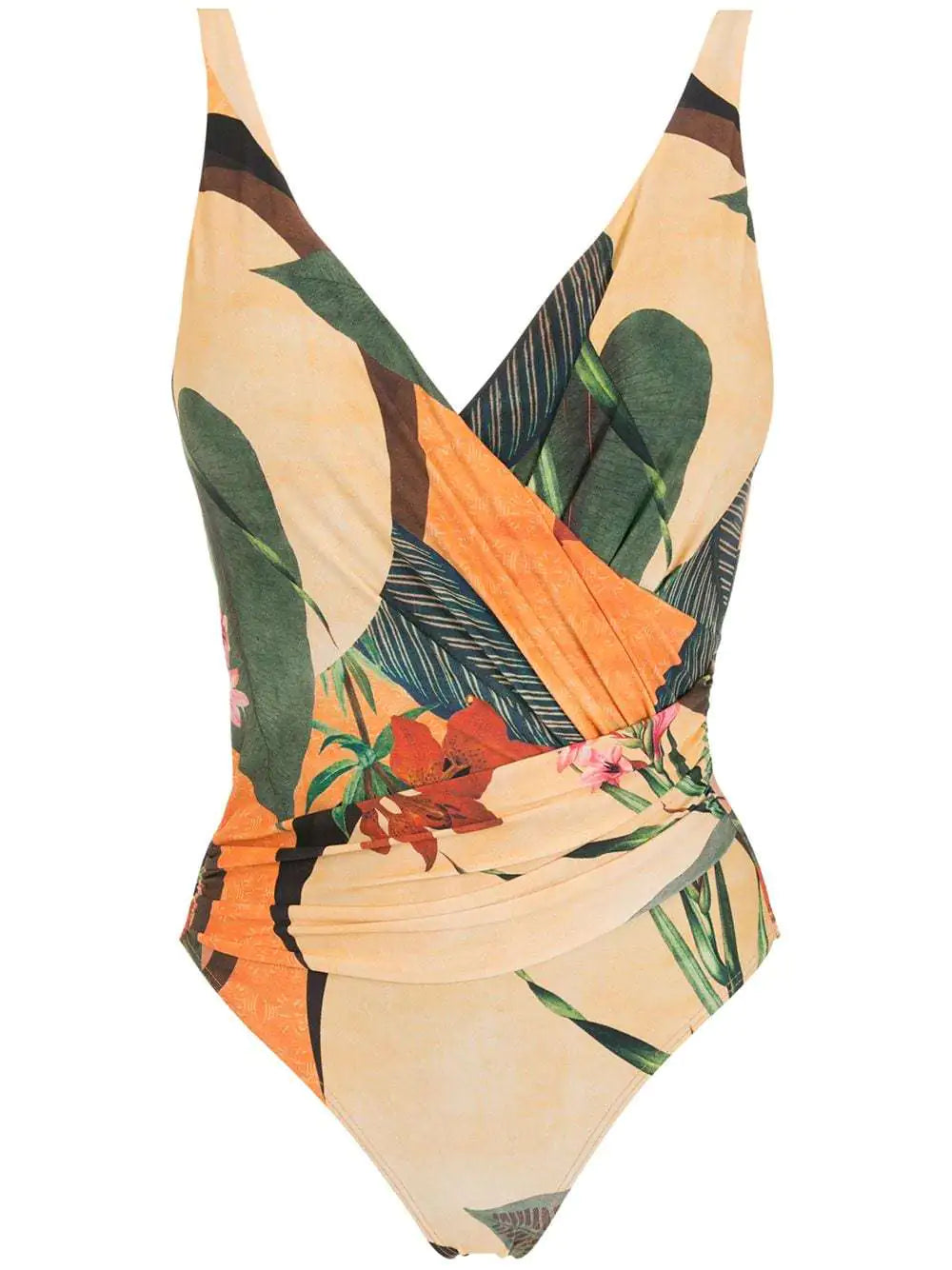 Plus Size Backless Swimsuit with Chiffon Beach Skirt