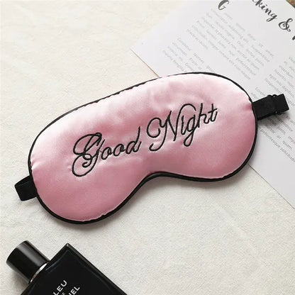 Embroidered Silk Sleep Mask with Adjustable Ventilation