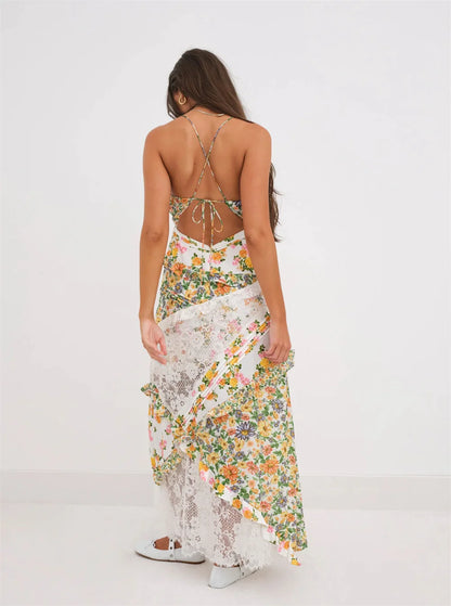 Printed Halter Maxi Dress for Women