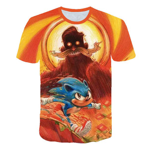 Anime 3D Print Round Neck T-Shirt for Kids