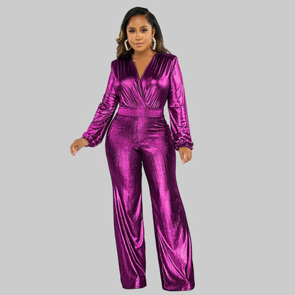 V-Neck Sexy Long Sleeve Jumpsuit