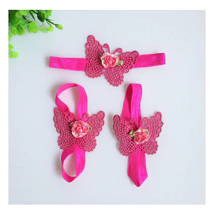 Baby Floral Headband and Foot Accessories Set