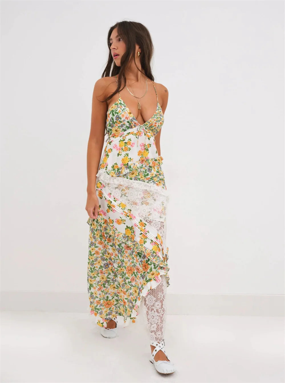 Printed Halter Maxi Dress for Women