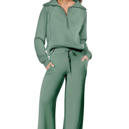 Women Sweatshirts Wide Leg Pants Two Pieces