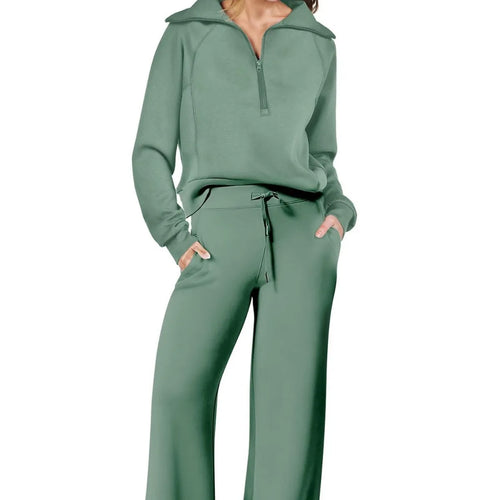 Women Sweatshirts Wide Leg Pants Two Pieces