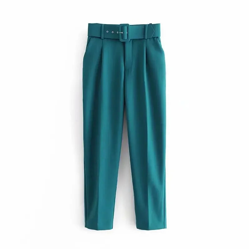 Fashionable Elegant High-Waisted Carrot Pants