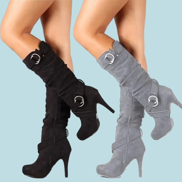 Sexy  Round Toe Platform Knee High Women Boots