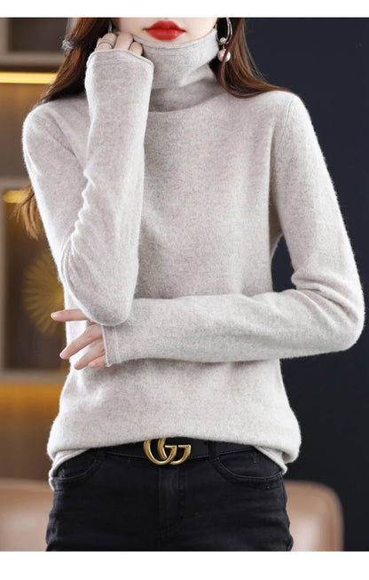 New 100% Merino Wool Turtleneck Cashmere Sweater