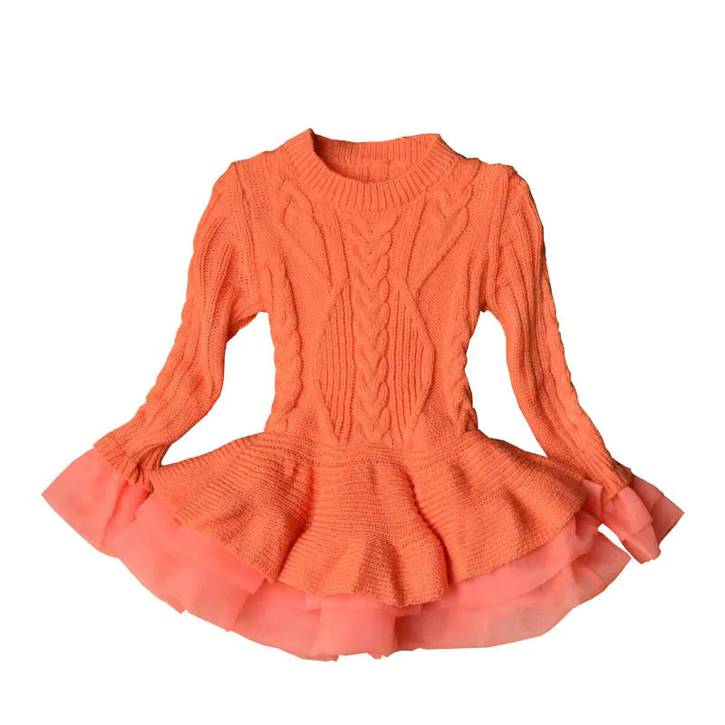 Girls' Sweater Dress Long Sleeve